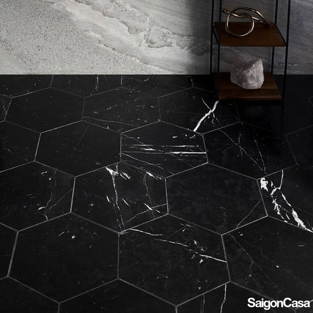 Đá Marble Nero Marquina