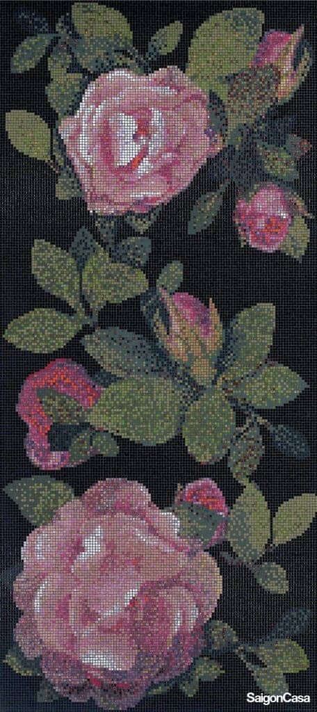 Mosaic Thủy Tinh Bisazza Spring Rose Nero